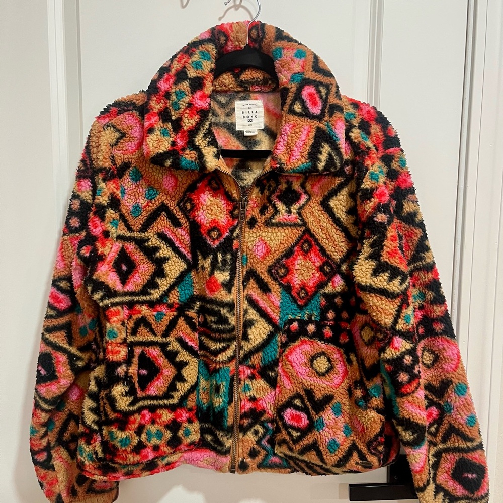 Billabong Multicolor Geometric Teddy Jacket